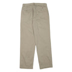 TOMMY HILFIGER Mens Regular Beige Cotton Blend Zip Trousers W33 L32 Smart Casual