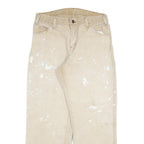DICKIES Mens Jeans Beige Regular Straight Denim W30 L27 Workwear Utility Zip