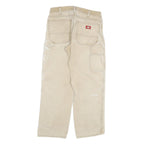 DICKIES Mens Jeans Beige Regular Straight Denim W30 L27 Workwear Utility Zip