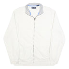 CHAPS Mens White Slim Jacket M Cotton Blend Zip Plain Casual Lightweight
