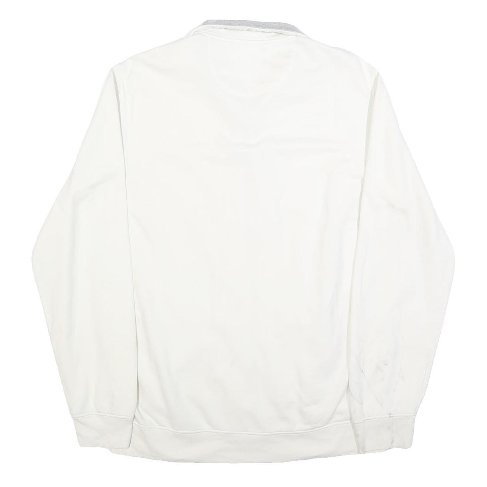 CHAPS Mens White Slim Jacket M Cotton Blend Zip Plain Casual Lightweight