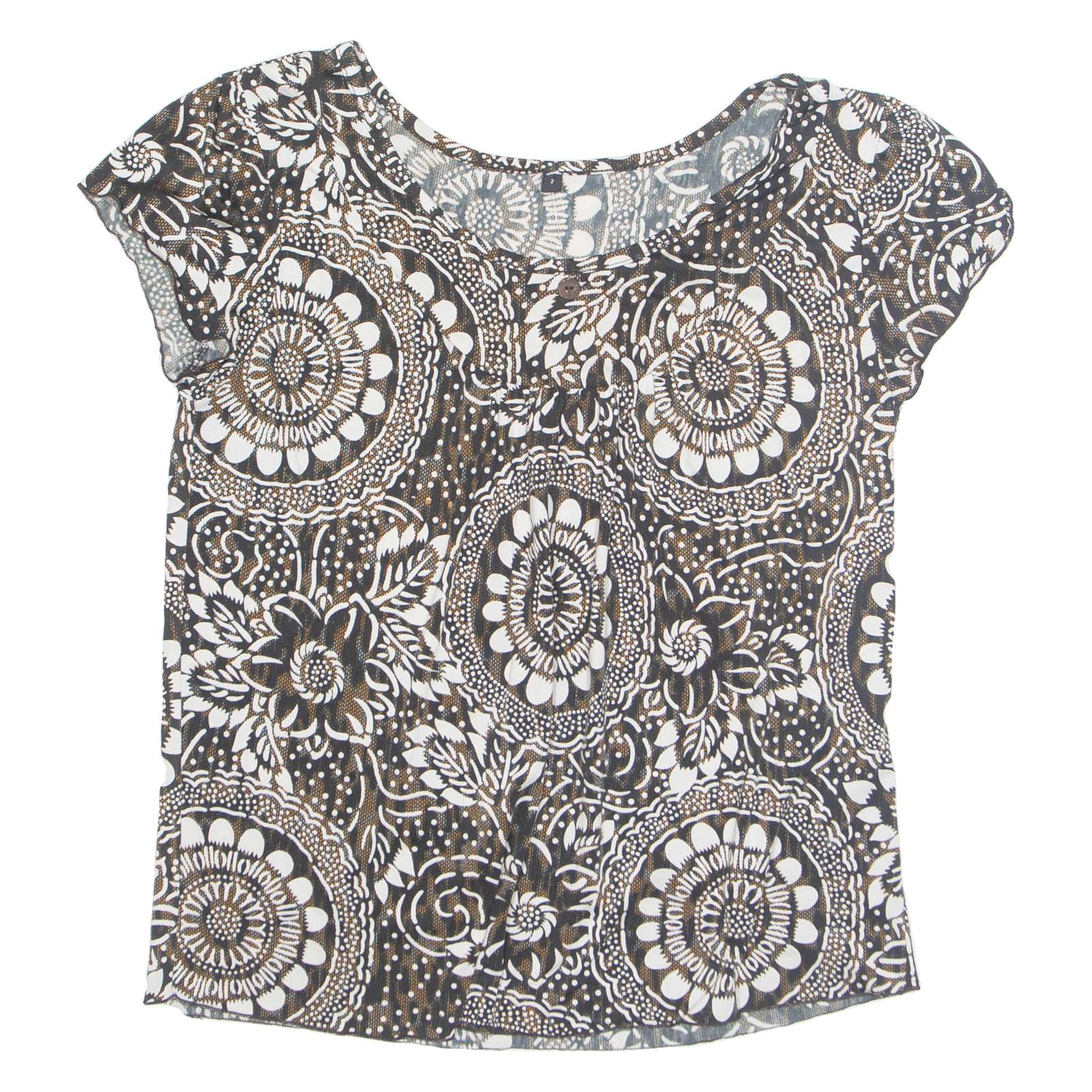 Womens Printed Blouse Black Floral M