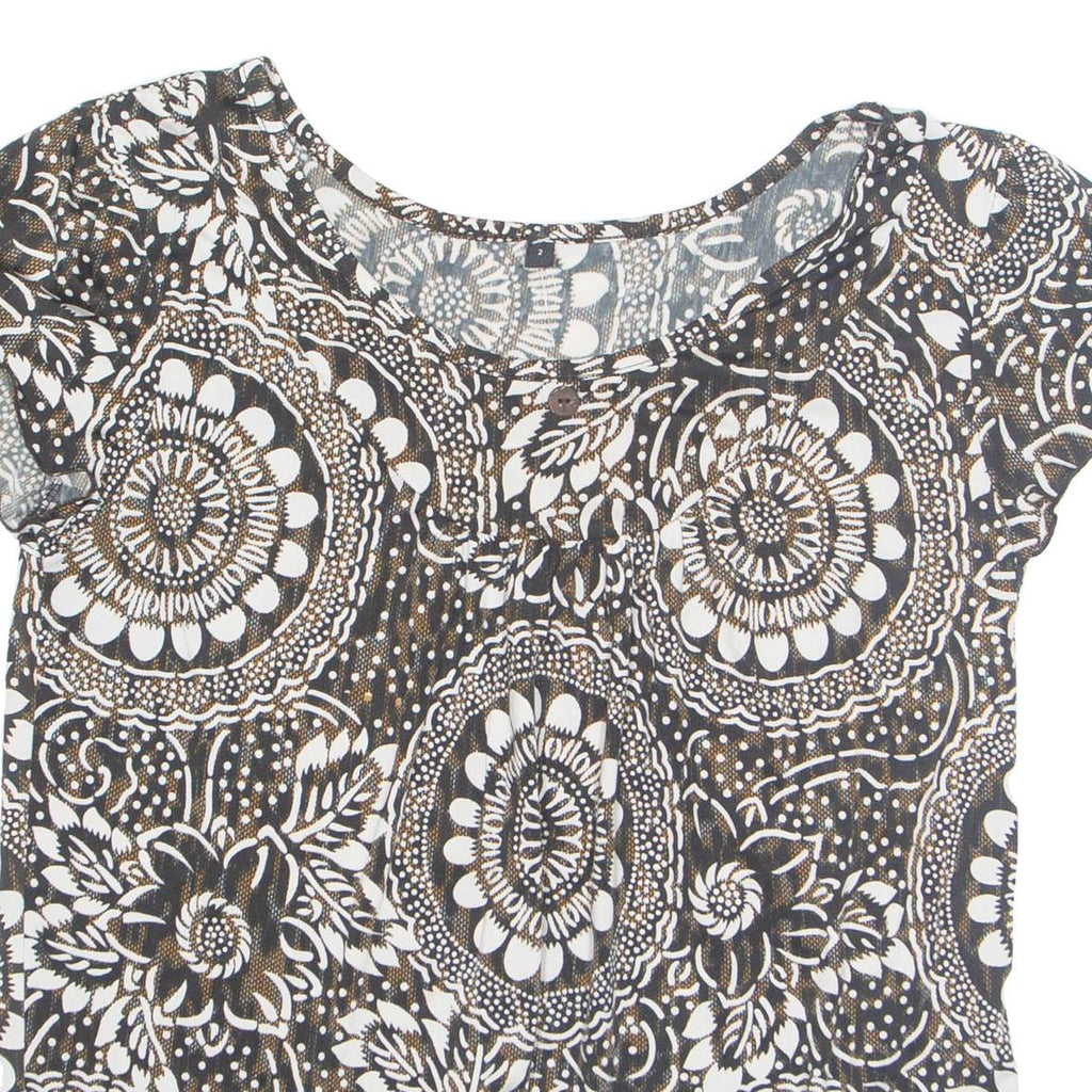 Womens Printed Blouse Black Floral M