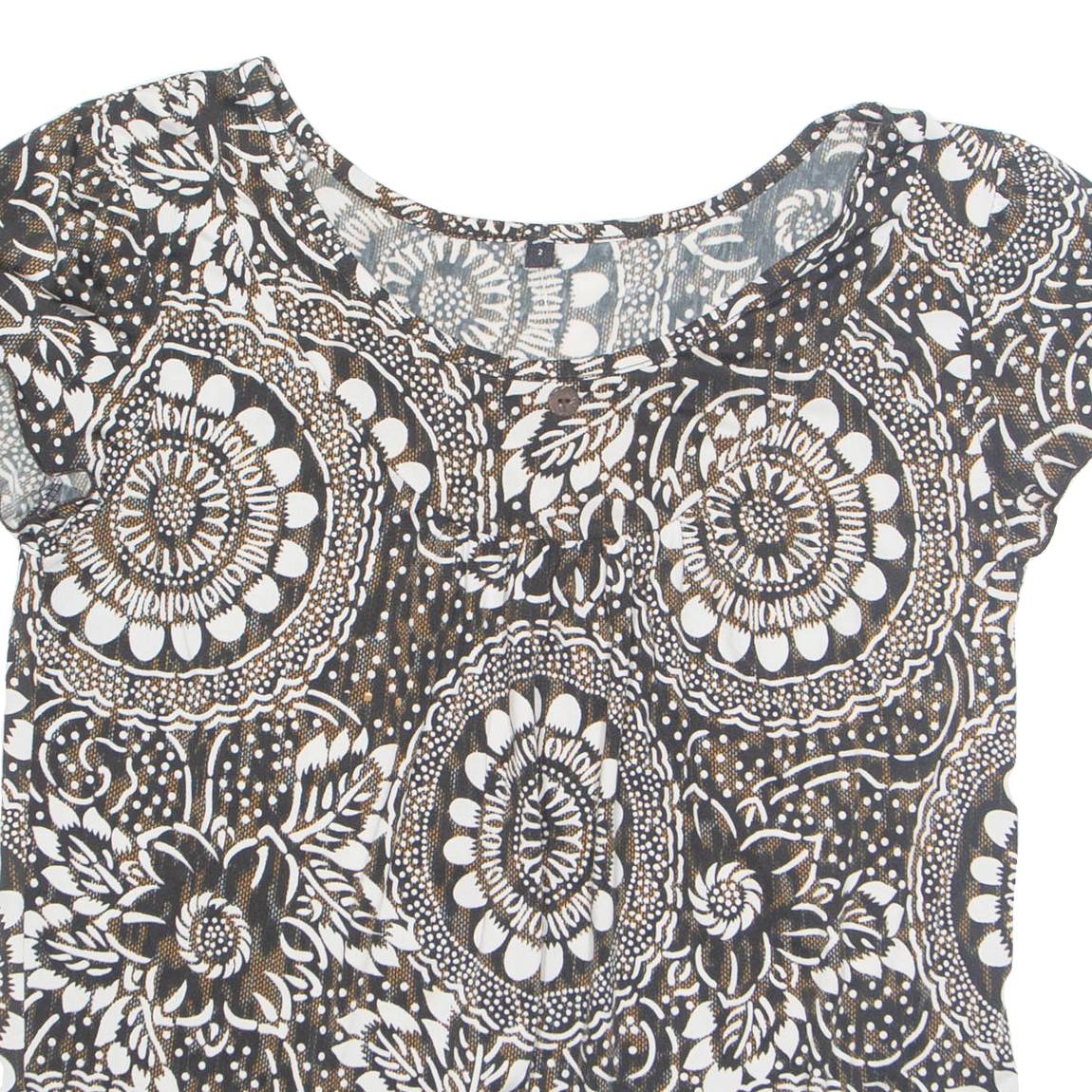 Womens Printed Blouse Black Floral M