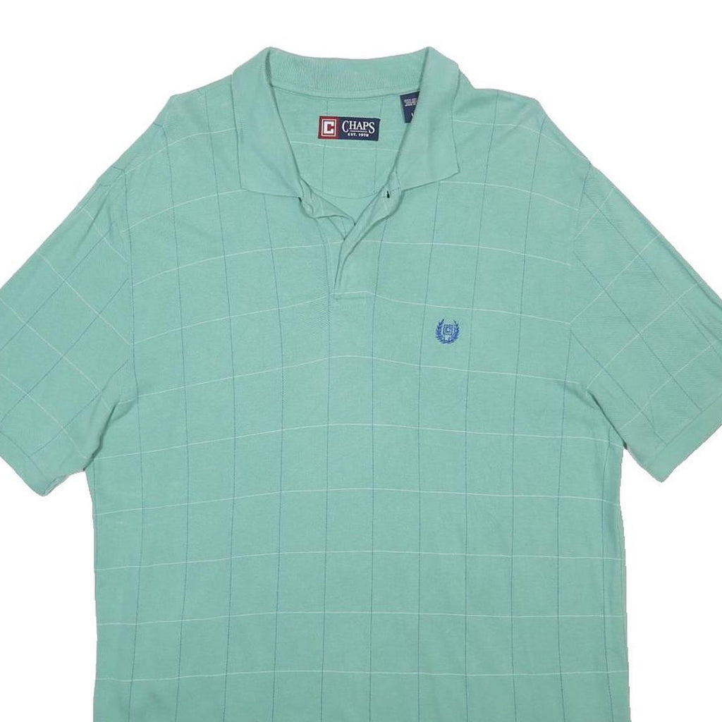 CHAPS Womens Green Check Polo Cotton Dress L Classic Casual Summer