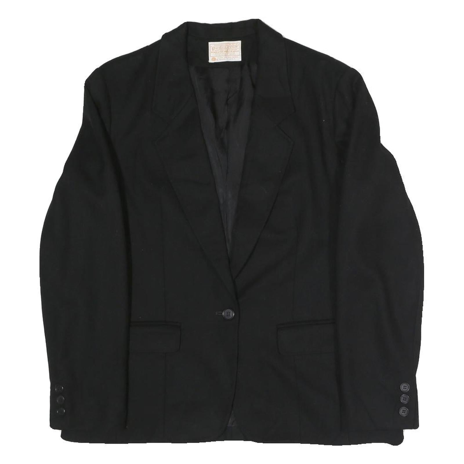 PENDLETON Womens Black Classic Jacket M Polyester Blend Button Closure Tailored