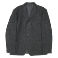 HIGHWOOD Mens Grey Wool Blend Button Jacket L Houndstooth Classic Tailored