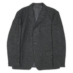 HIGHWOOD Mens Grey Wool Blend Button Jacket L Houndstooth Classic Tailored