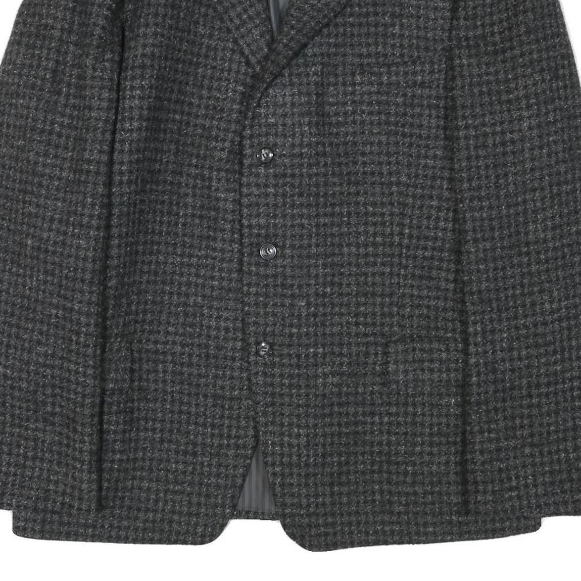 HIGHWOOD Mens Grey Wool Blend Button Jacket L Houndstooth Classic Tailored