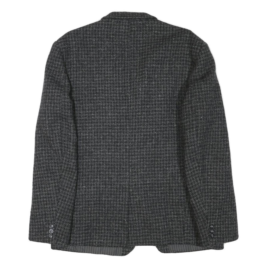 HIGHWOOD Mens Grey Wool Blend Button Jacket L Houndstooth Classic Tailored