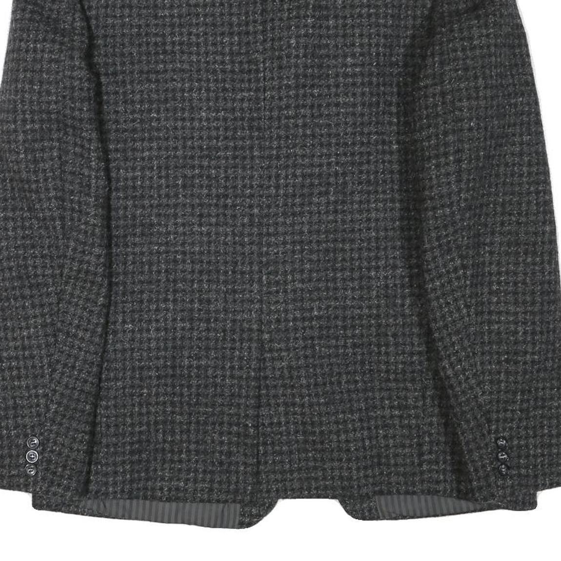 HIGHWOOD Mens Grey Wool Blend Button Jacket L Houndstooth Classic Tailored