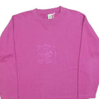 GINA BENOTTI Womens Pink Sweatshirt L Cotton Blend Crew Neck Long Sleeve Summer