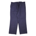 MARSUM Mens Cotton Blend Navy Blue Regular Fit Straight Leg Trousers W42 L32