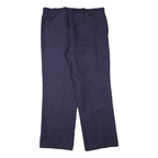 MARSUM Mens Cotton Blend Navy Blue Regular Fit Straight Leg Trousers W42 L32
