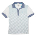 ORIGINAL PENGUIN Mens White & Blue Short Sleeve Geometric Polo Shirt S Casual