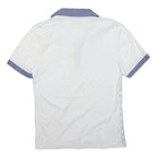 ORIGINAL PENGUIN Mens White & Blue Short Sleeve Geometric Polo Shirt S Casual