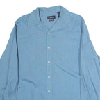 CHAPS Mens Blue Cotton Shirt L Long Sleeve Button Casual Lightweight