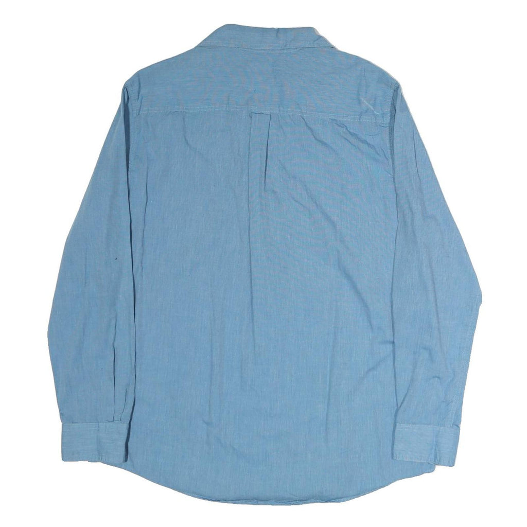 CHAPS Mens Blue Cotton Shirt L Long Sleeve Button Casual Lightweight