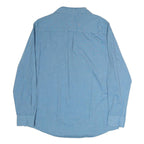 CHAPS Mens Blue Cotton Shirt L Long Sleeve Button Casual Lightweight