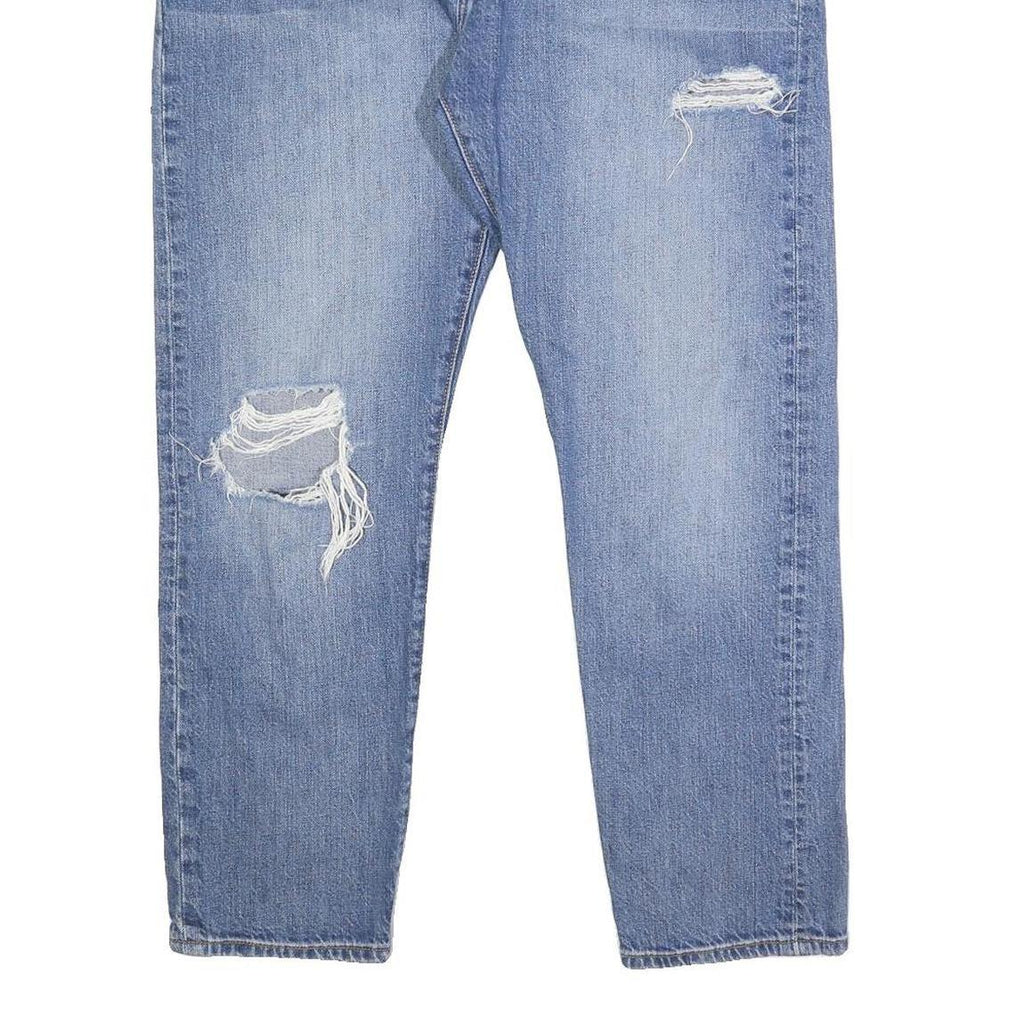 LEVI'S 501CT Mens Jeans Blue Slim Straight Denim Medium W34 L27 Distressed