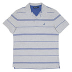 NAUTICA Mens Polo Shirt Grey Striped M