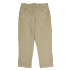 LL BEAN Mens Regular Fit Beige Corduroy Trousers W36 L32 Casual Zip Closure
