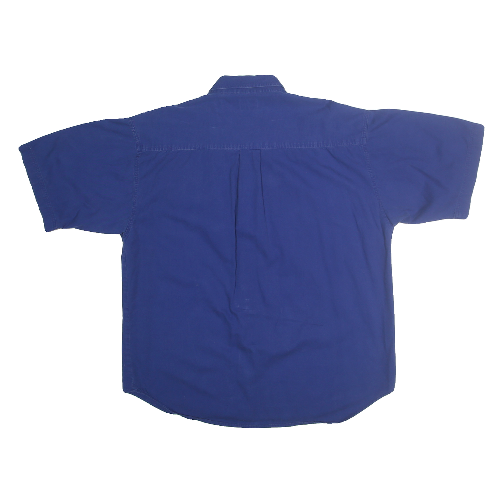 BUGLE BOY Mens Blue Cotton Shirt XL Classic Button-Down Short Sleeve Casual