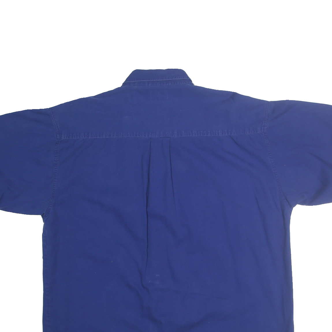 BUGLE BOY Mens Blue Cotton Shirt XL Classic Button-Down Short Sleeve Casual