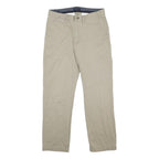 NAUTICA Mens Classic Beige Cotton Blend Trousers W32 L30 Zip Casual Chinos