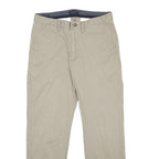 NAUTICA Mens Classic Beige Cotton Blend Trousers W32 L30 Zip Casual Chinos