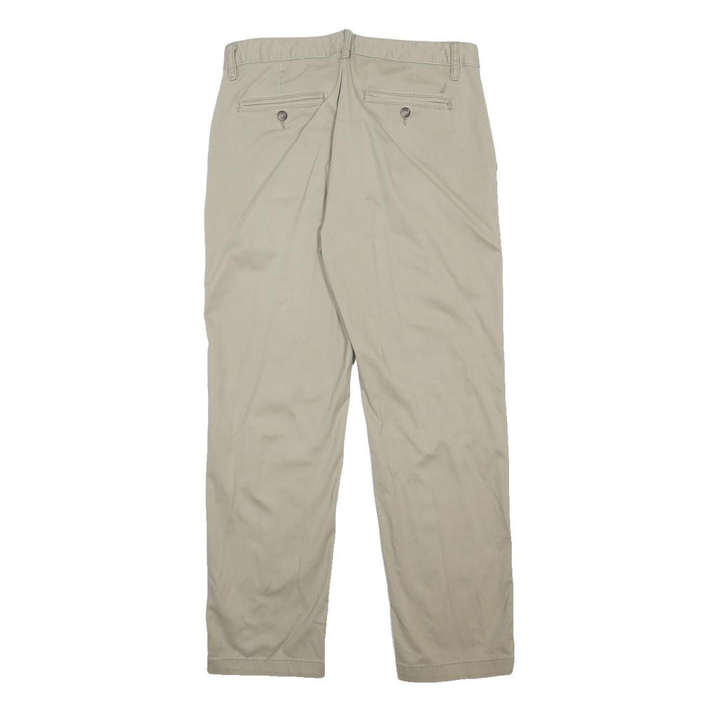 NAUTICA Mens Classic Beige Cotton Blend Trousers W32 L30 Zip Casual Chinos