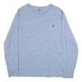 POLO RALPH LAUREN Mens Blue Heather V-Neck Long Sleeve T-Shirt XL Cotton Blend