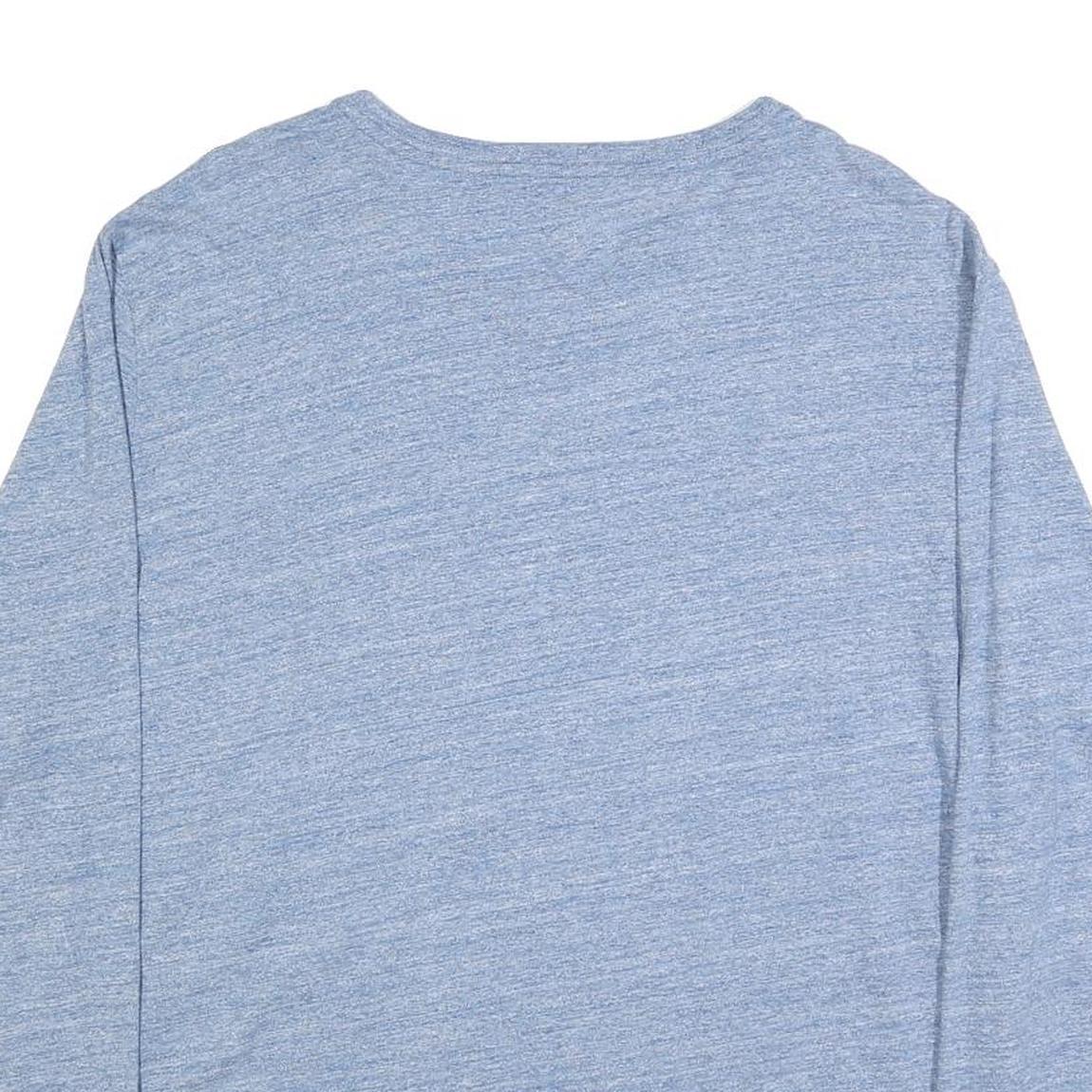 POLO RALPH LAUREN Mens Blue Heather V-Neck Long Sleeve T-Shirt XL Cotton Blend