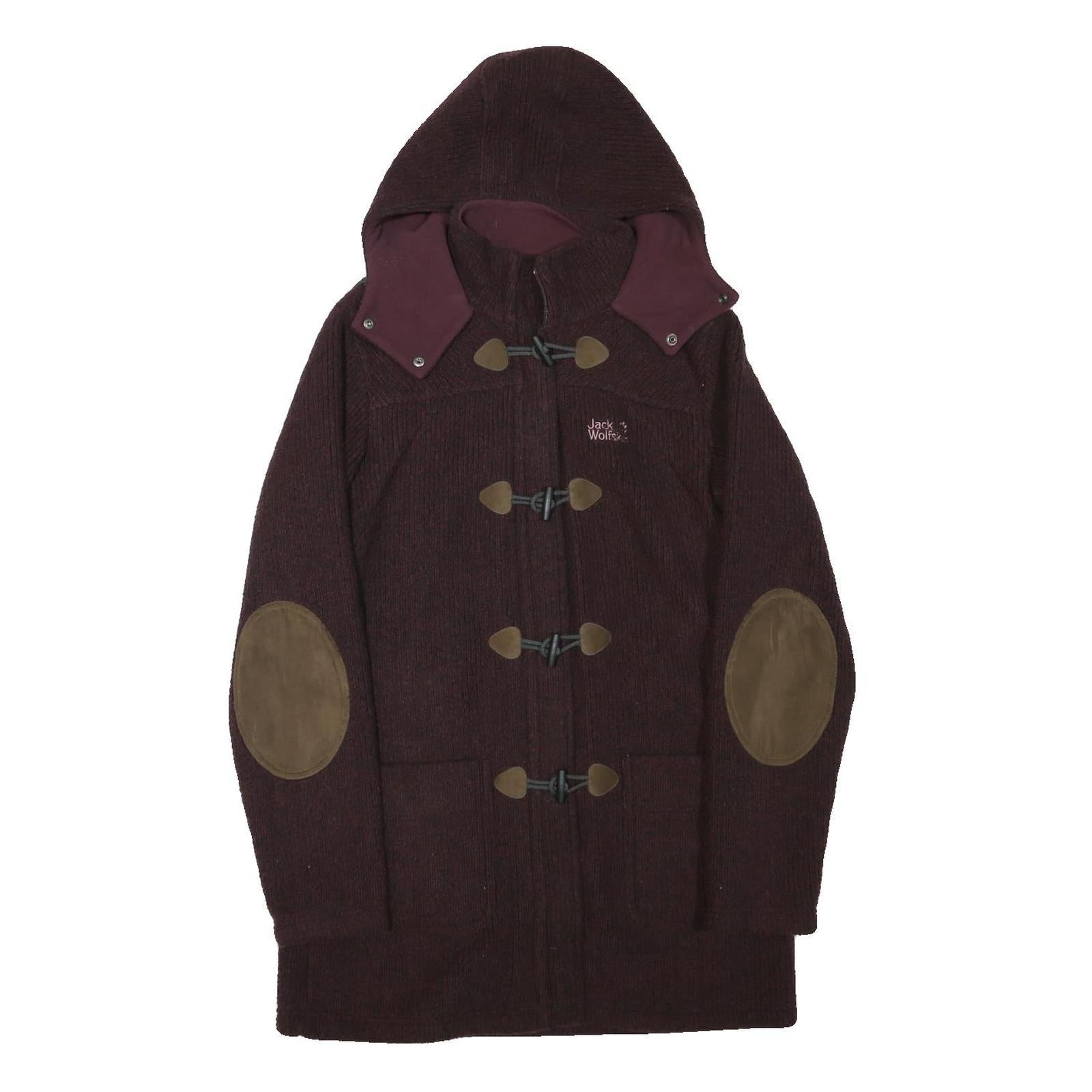 JACK WOLFSKIN Womens Maroon & Brown Outdoor Jacket UK 10 Polyester Blend Button