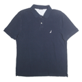 NAUTICA Mens Blue Short Sleeve Classic Fit Cotton Polo Shirt L