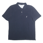 NAUTICA Mens Blue Short Sleeve Classic Fit Cotton Polo Shirt L