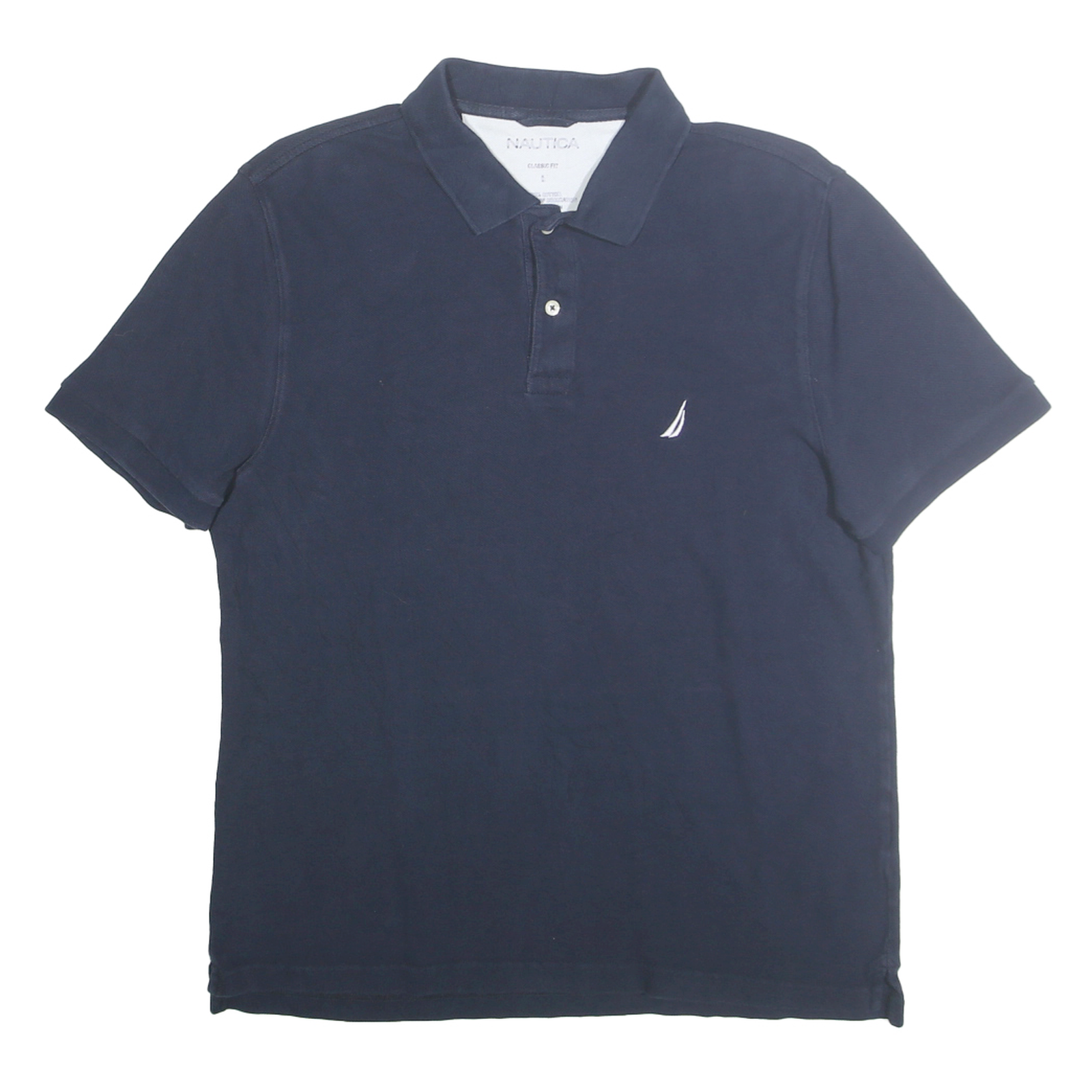 NAUTICA Mens Blue Short Sleeve Classic Fit Cotton Polo Shirt L