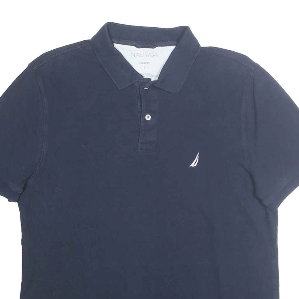 NAUTICA Mens Blue Short Sleeve Classic Fit Cotton Polo Shirt L