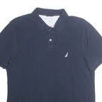 NAUTICA Mens Blue Short Sleeve Classic Fit Cotton Polo Shirt L