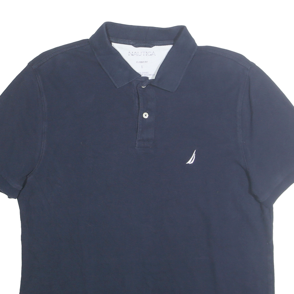 NAUTICA Mens Blue Short Sleeve Classic Fit Cotton Polo Shirt L