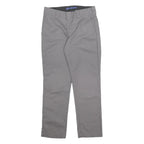 DICKIES Mens Cotton Blend Grey Regular Straight Trousers W32 L30 Workwear Zip