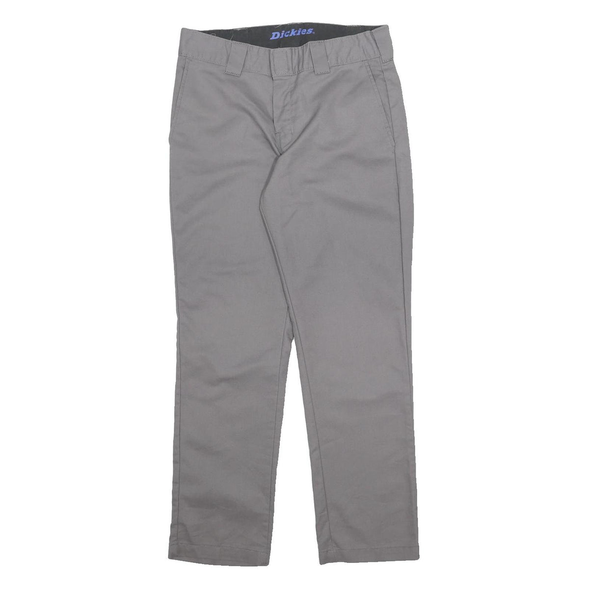 DICKIES Mens Cotton Blend Grey Regular Straight Trousers W32 L30 Workwear Zip