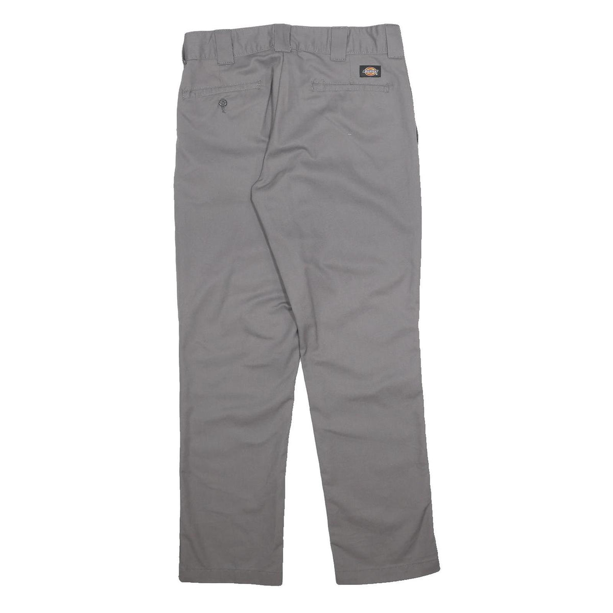 DICKIES Mens Cotton Blend Grey Regular Straight Trousers W32 L30 Workwear Zip
