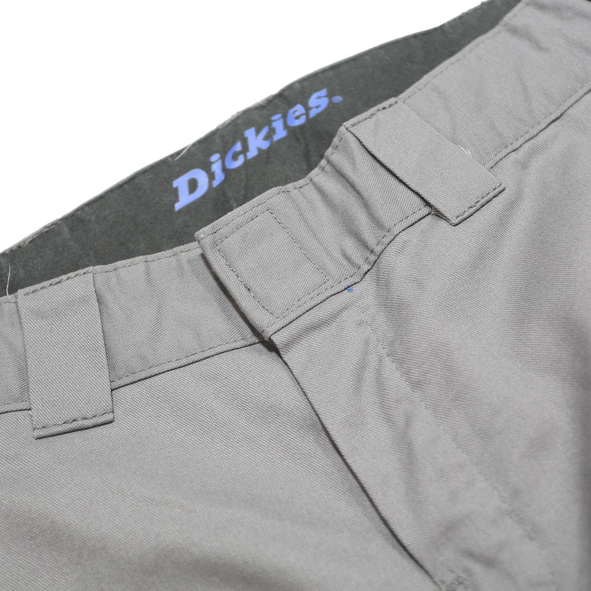 DICKIES Mens Cotton Blend Grey Regular Straight Trousers W32 L30 Workwear Zip