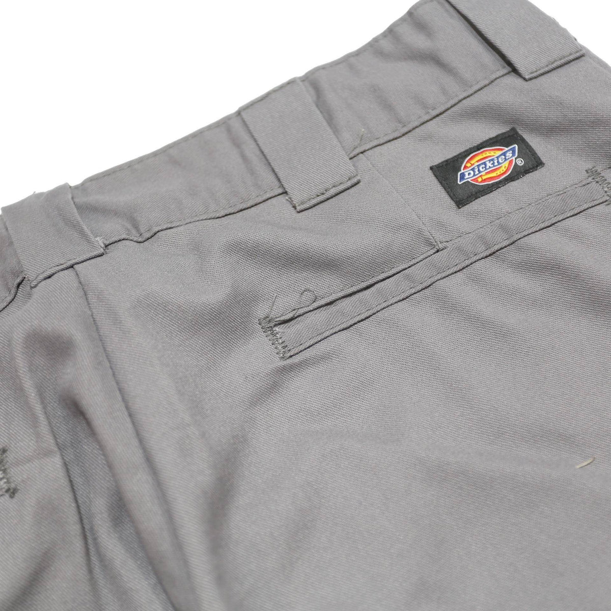 DICKIES Mens Cotton Blend Grey Regular Straight Trousers W32 L30 Workwear Zip