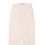 LEVI'S Womens Cotton Blend Cream Relaxed Straight Trousers W24 L24 Casual