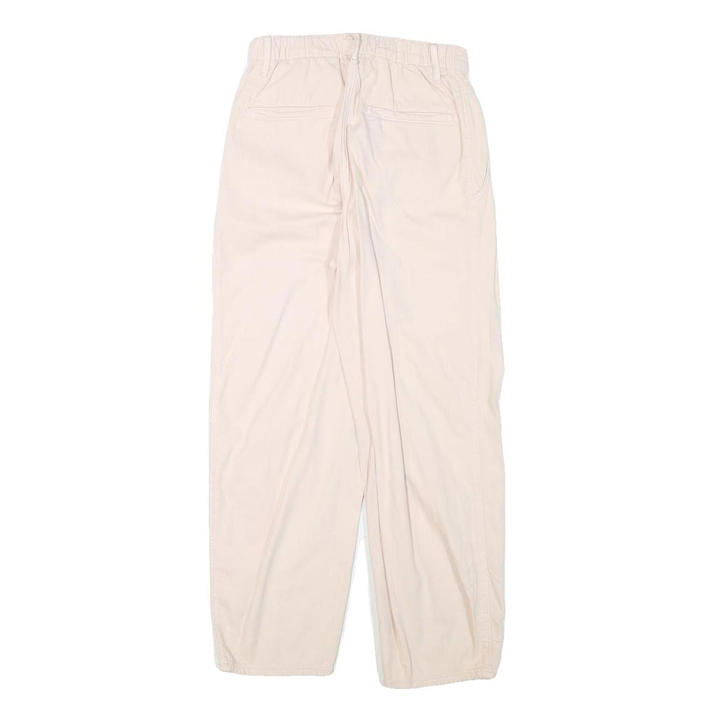 LEVI'S Womens Cotton Blend Cream Relaxed Straight Trousers W24 L24 Casual