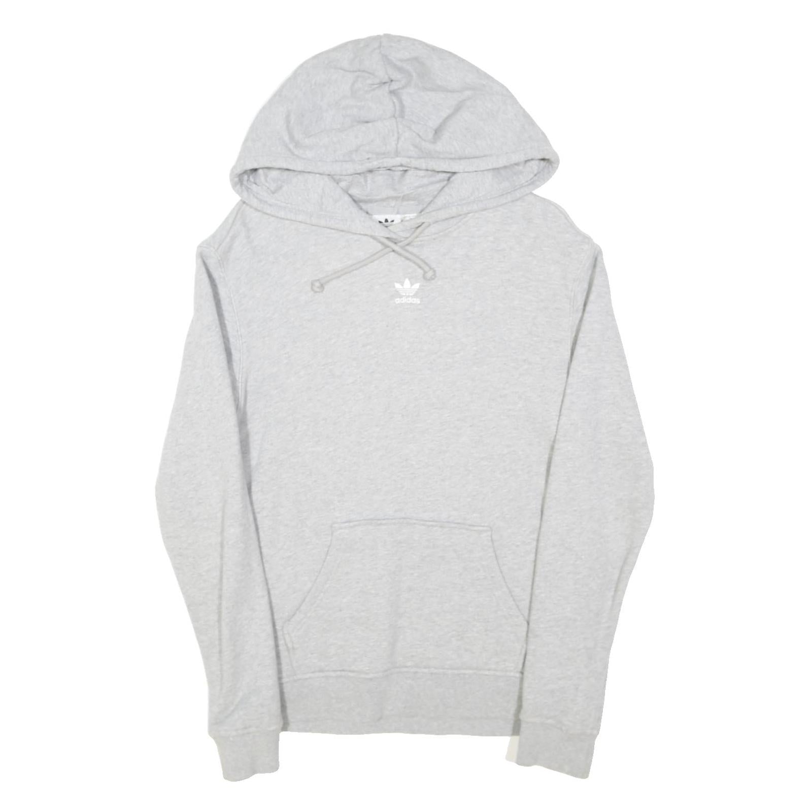 ADIDAS ORIGINALS Womens Grey Hoodie UK 8 Cotton Blend Pullover Casual Wear