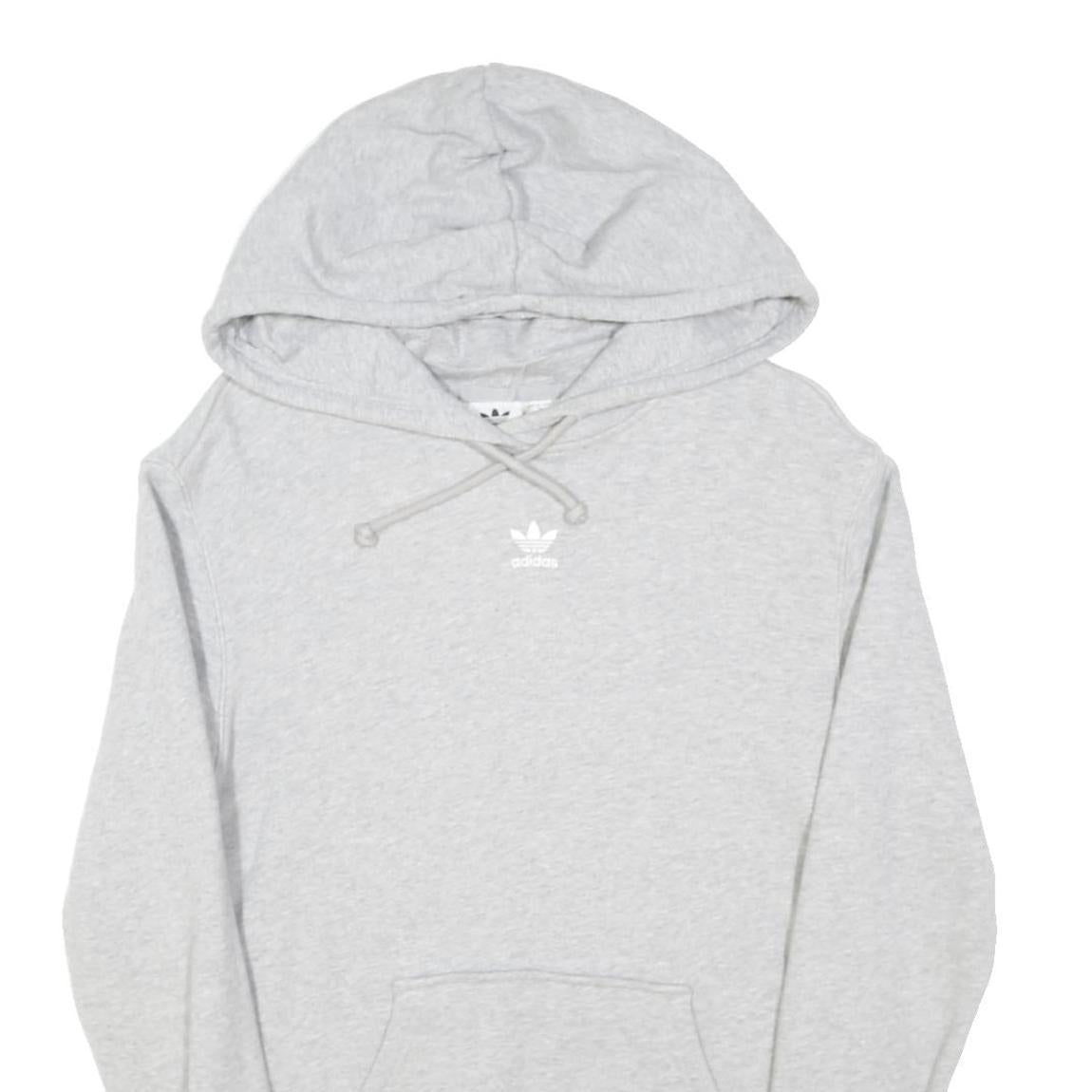 ADIDAS ORIGINALS Womens Grey Hoodie UK 8 Cotton Blend Pullover Casual Wear