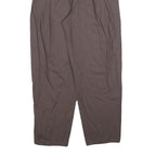 Womens Relaxed Fit Brown Polyester Blend Trousers W25 L27 Pleated Zip Pocket